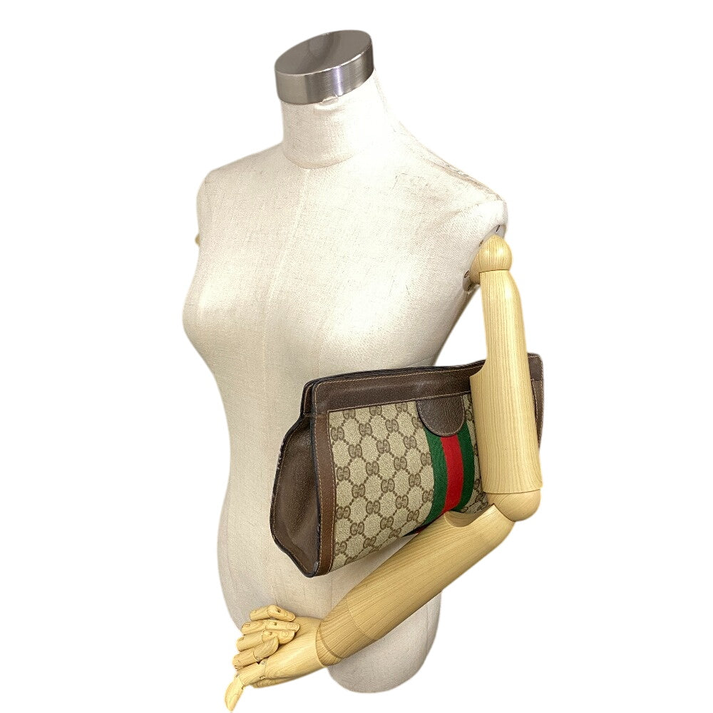 GUCCI business bag PVC, Leather Brown GG Plus Shelly Line Perfume