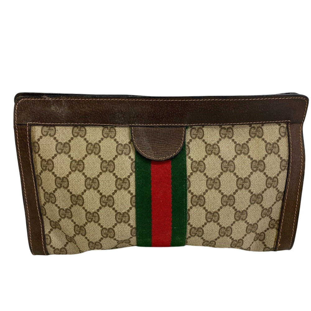 GUCCI business bag PVC, Leather Brown GG Plus Shelly Line Perfume