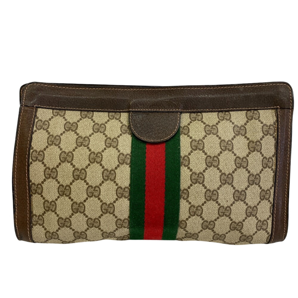 GUCCI business bag PVC, Leather Brown GG Plus Shelly Line Perfume