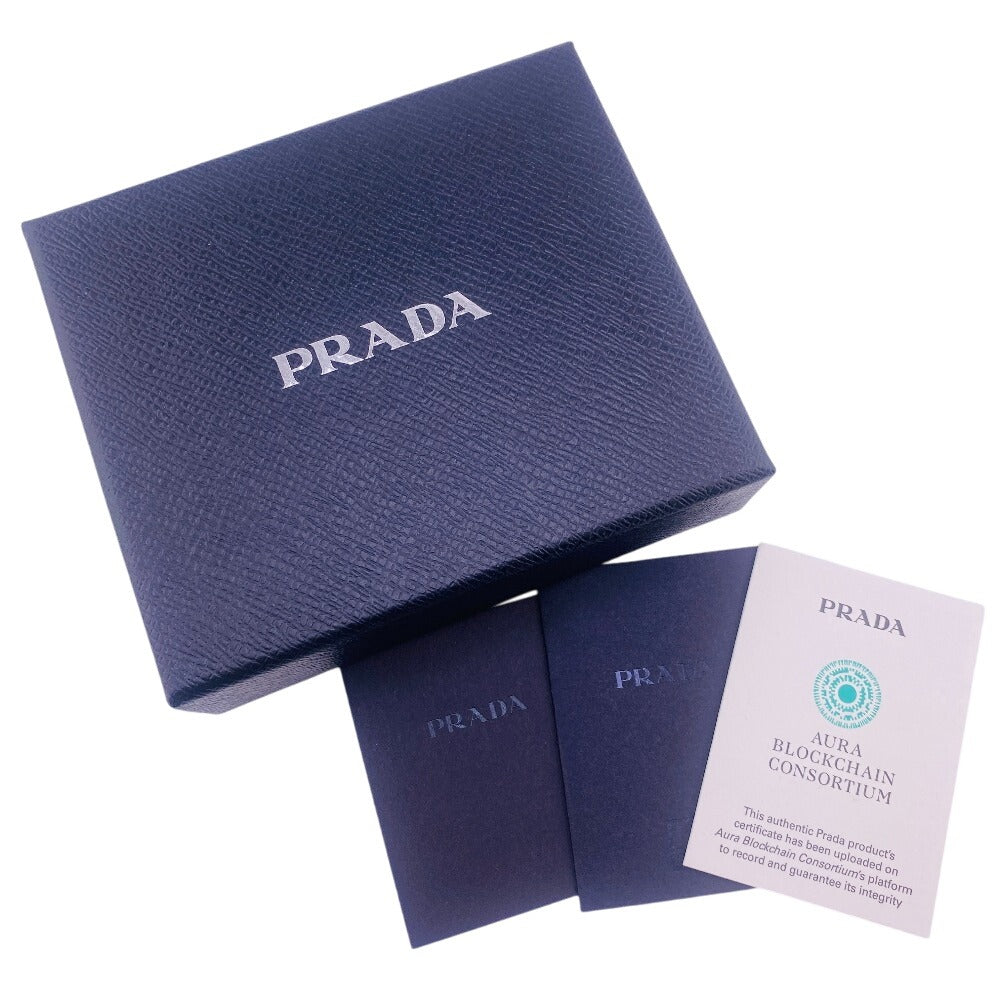 PRADA Tri-fold wallet 1MH176 leather beige Wittelomb Triangle
