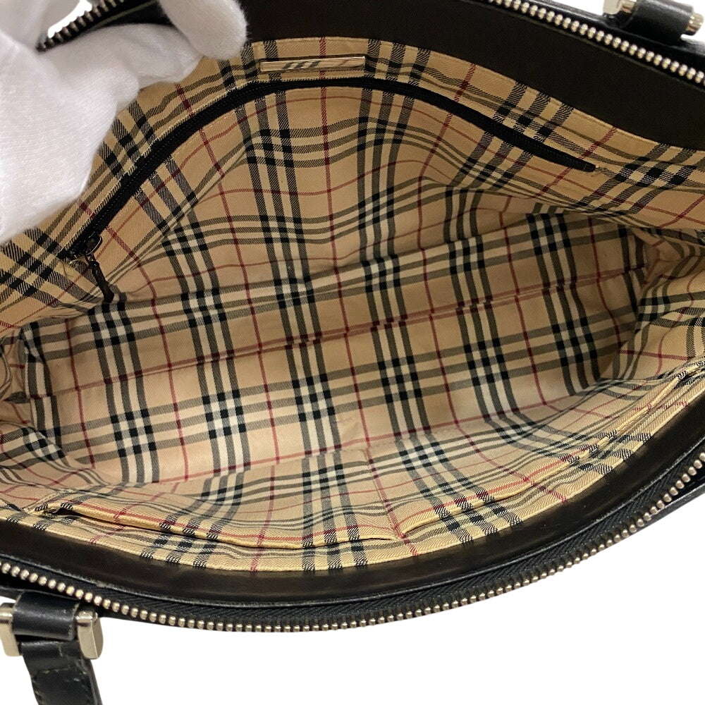 BURBERRY Tote Bag leather black Nova Check