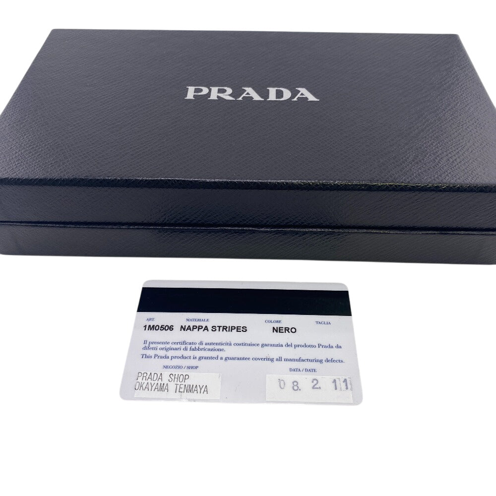 PRADA Long Wallet Purse 1M0506 leather black
