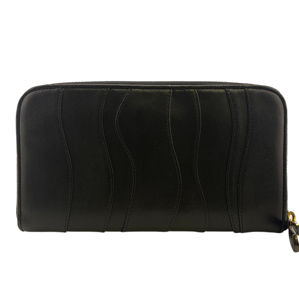 PRADA Long Wallet Purse 1M0506 leather black