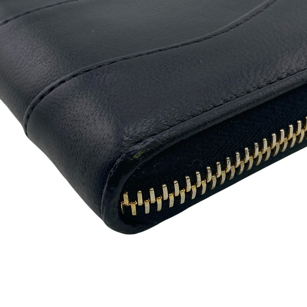 PRADA Long Wallet Purse 1M0506 leather black
