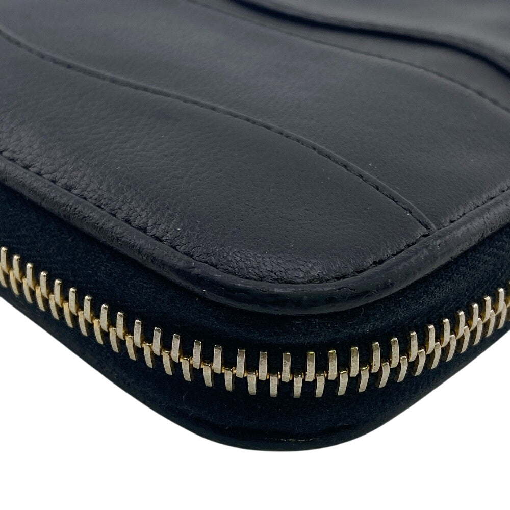 PRADA Long Wallet Purse 1M0506 leather black