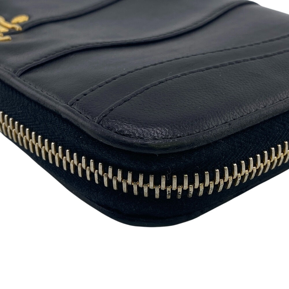 PRADA Long Wallet Purse 1M0506 leather black