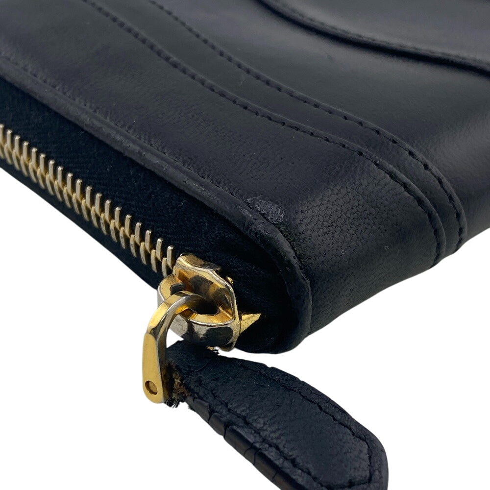 PRADA Long Wallet Purse 1M0506 leather black