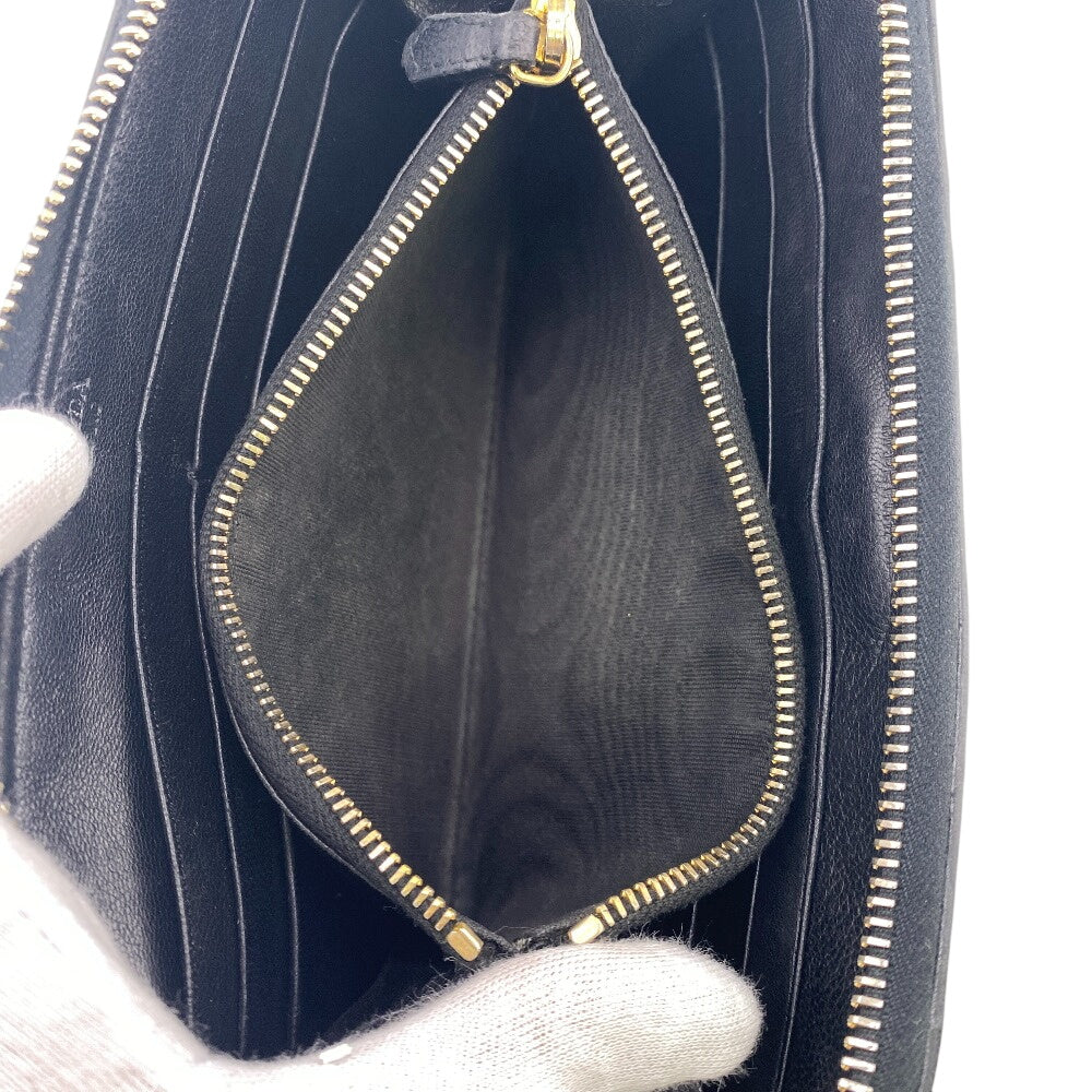 PRADA Long Wallet Purse 1M0506 leather black