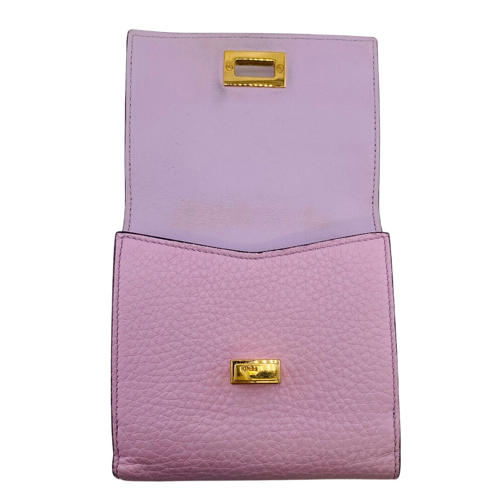FENDI Bifold Wallet 8M0438 leather pink Peekaboo