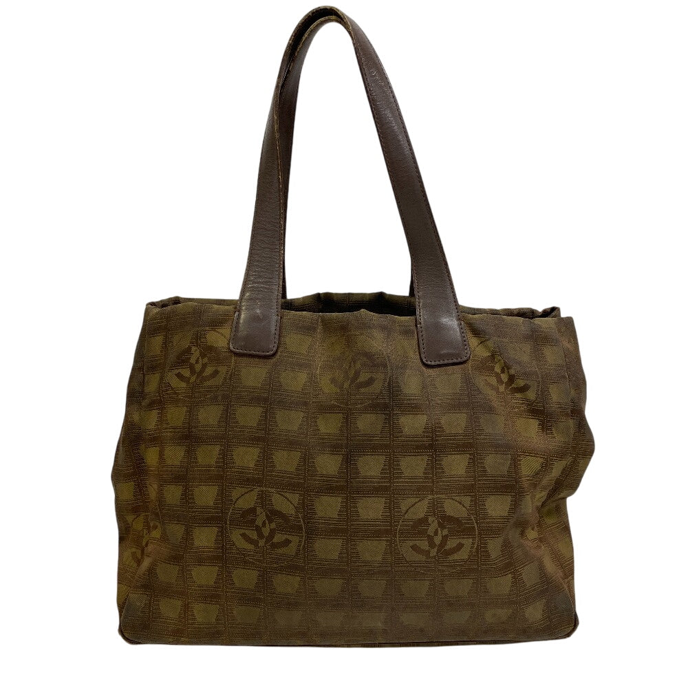 CHANEL Tote Bag canvas khaki
