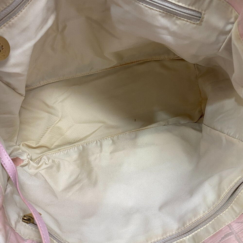 CHANEL Tote Bag Nylon, Leather pink COCO Mark New Travel Line MM