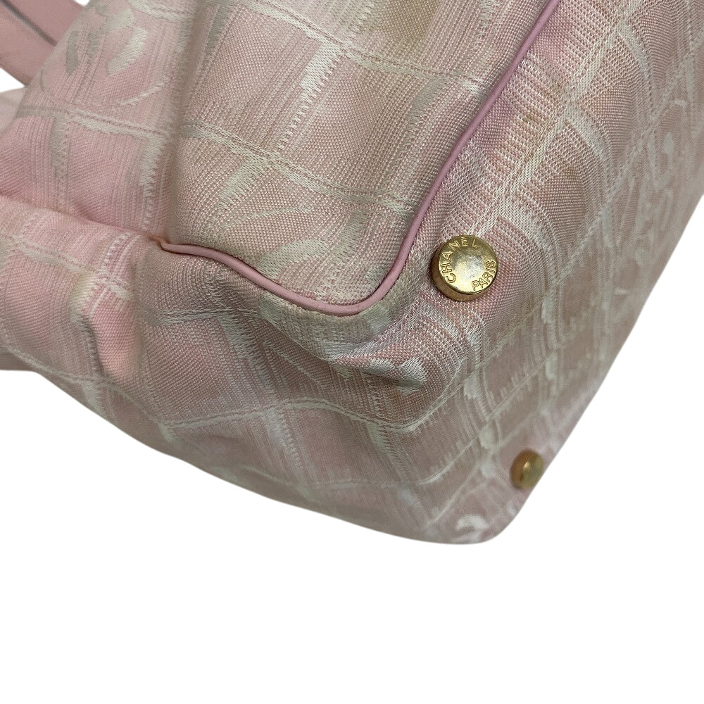 CHANEL Tote Bag Nylon, Leather pink COCO Mark New Travel Line MM