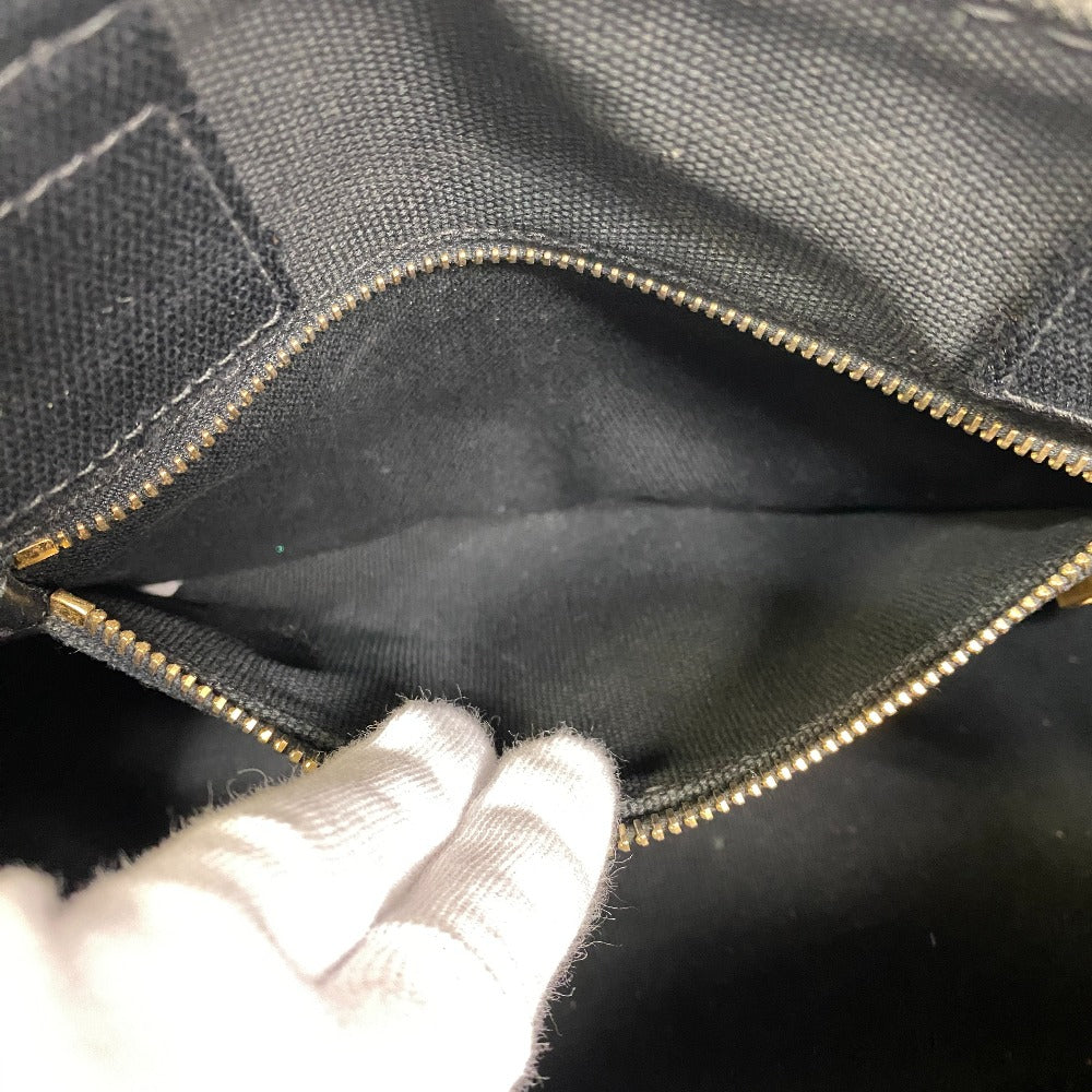 PRADA Handbag 1BG439 canvas black Triangular plate Canapa