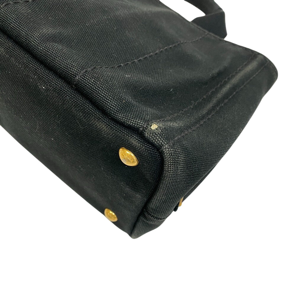 PRADA Handbag 1BG439 canvas black Triangular plate Canapa