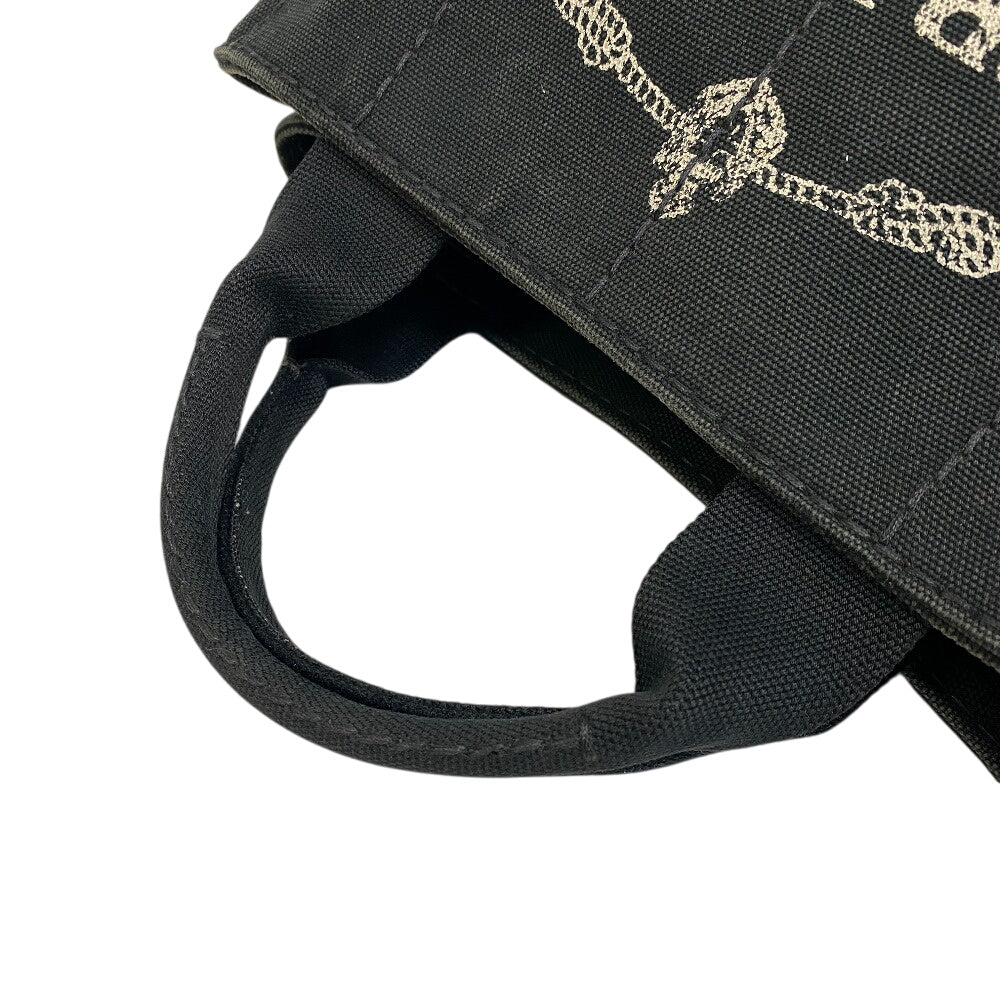 PRADA Handbag 1BG439 canvas black Triangular plate Canapa