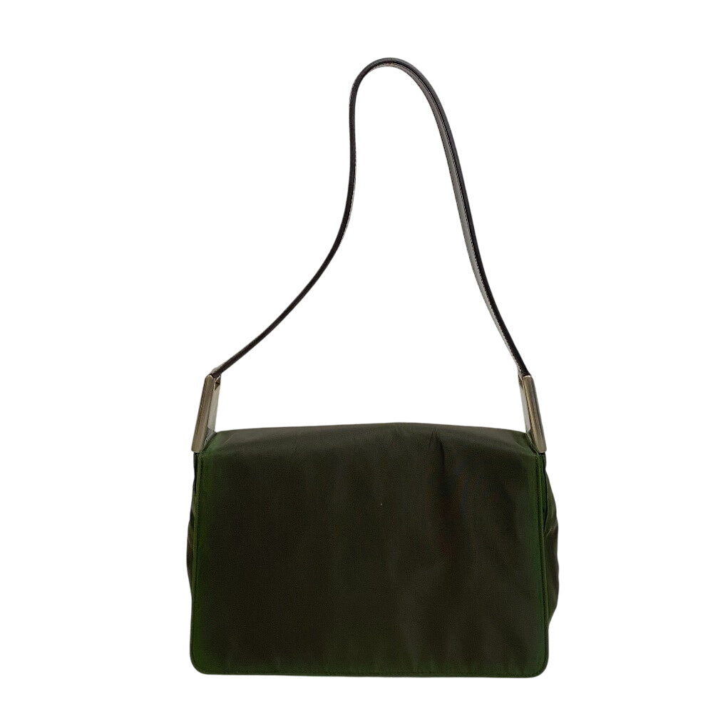 PRADA Handbag Nylon, Leather khaki