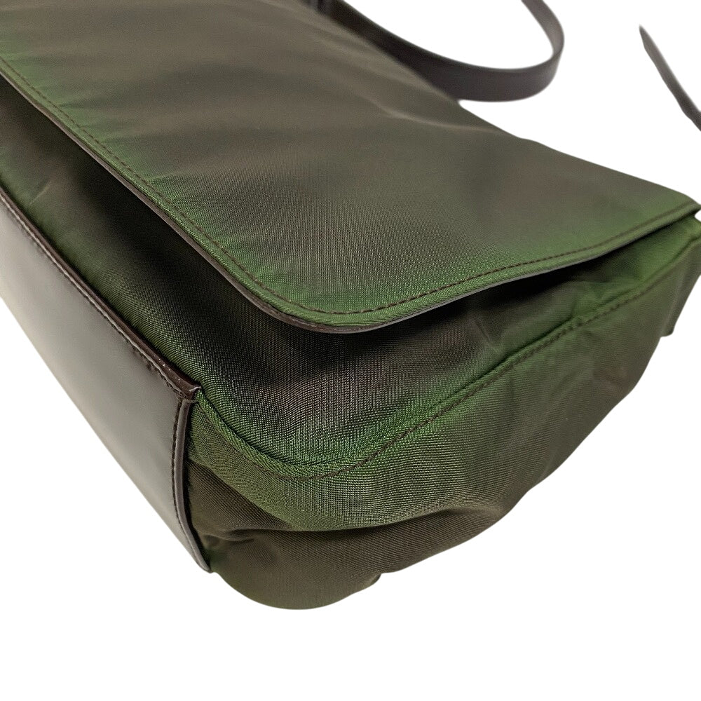 PRADA Handbag Nylon, Leather khaki
