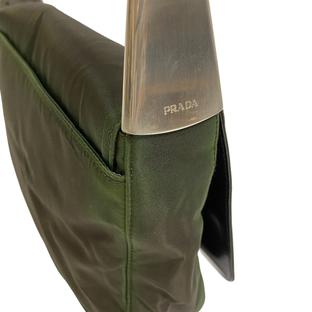 PRADA Handbag Nylon, Leather khaki