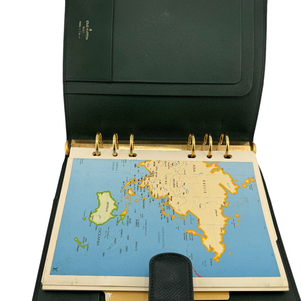 LOUIS VUITTON Notebook cover R20705 leather green Taiga Epithea Agenda GM