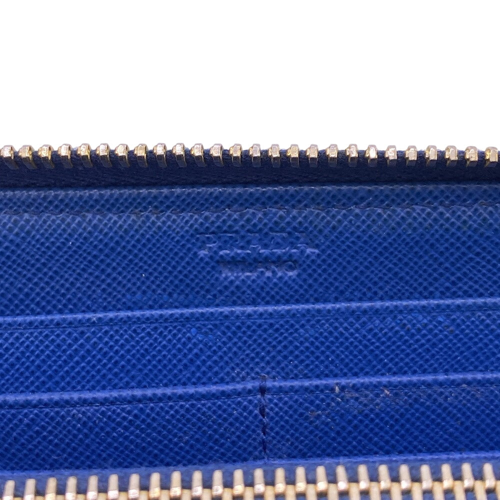PRADA Long Wallet Purse leather blue Bicolor logo