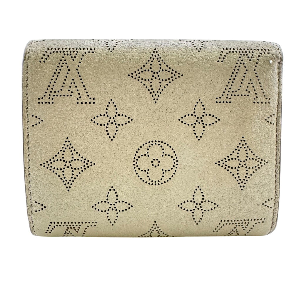 LOUIS VUITTON Bifold Wallet M68671 leather beige Mahina Portefeuille Iris Compact