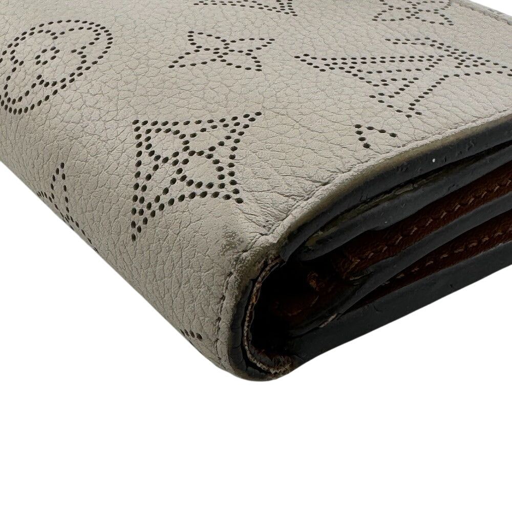 LOUIS VUITTON Bifold Wallet M68671 leather beige Mahina Portefeuille Iris Compact