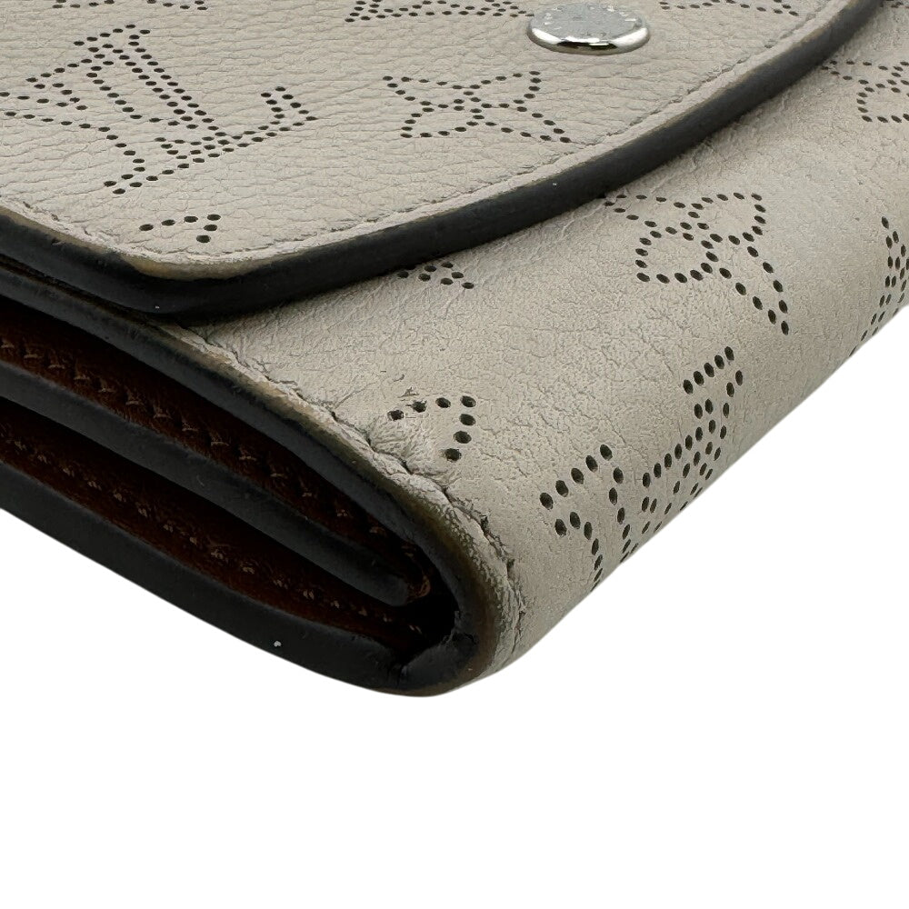 LOUIS VUITTON Bifold Wallet M68671 leather beige Mahina Portefeuille Iris Compact
