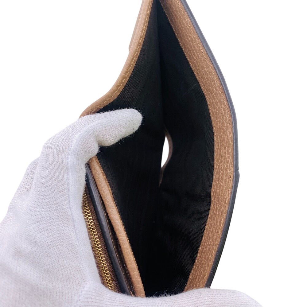 GUCCI Tri-fold wallet 598587 leather beige GG Marmont Double G