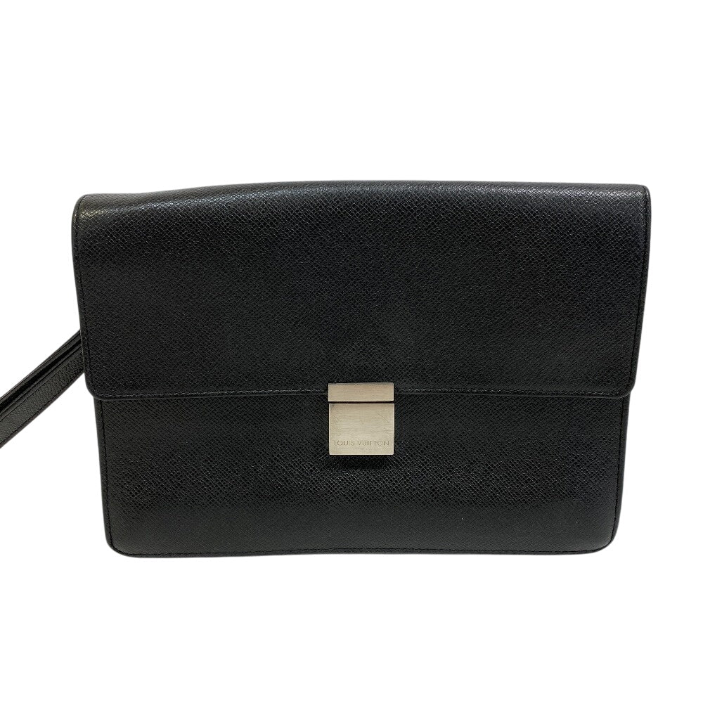 LOUIS VUITTON Clutch bag M30782 Taiga black Taiga Selenga