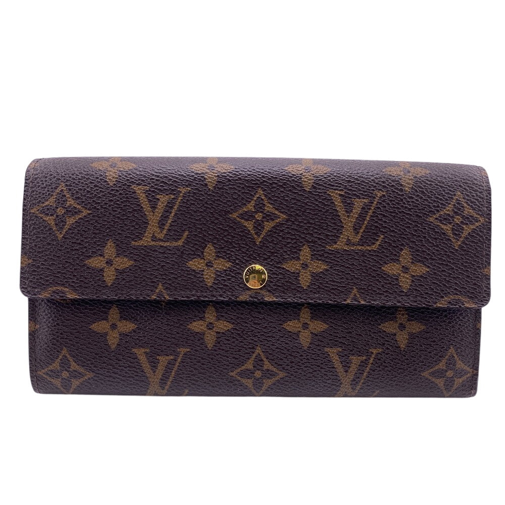 LOUIS VUITTON Long Wallet Purse M61734 leather Brown Monogram Portefeuille Sarah