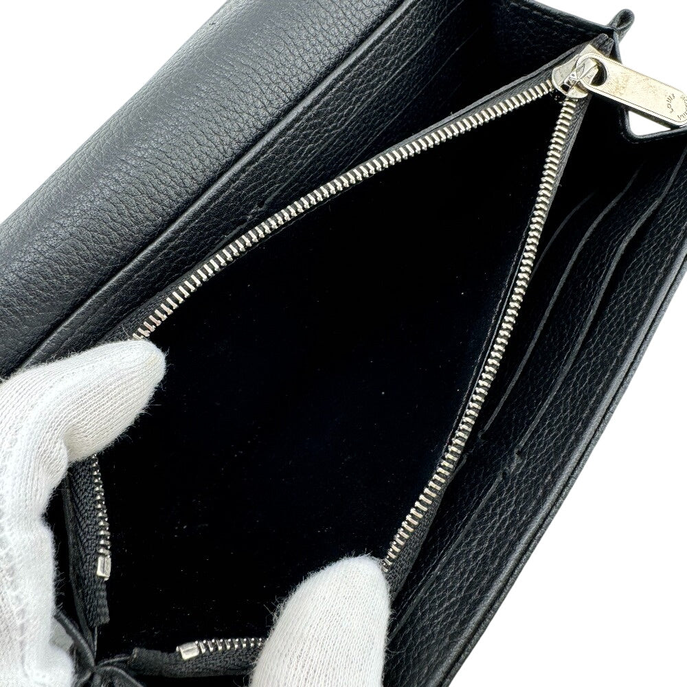 LOUIS VUITTON Long Wallet Purse Mahina, Leather black Monogram Mahina Portefeuille Iris