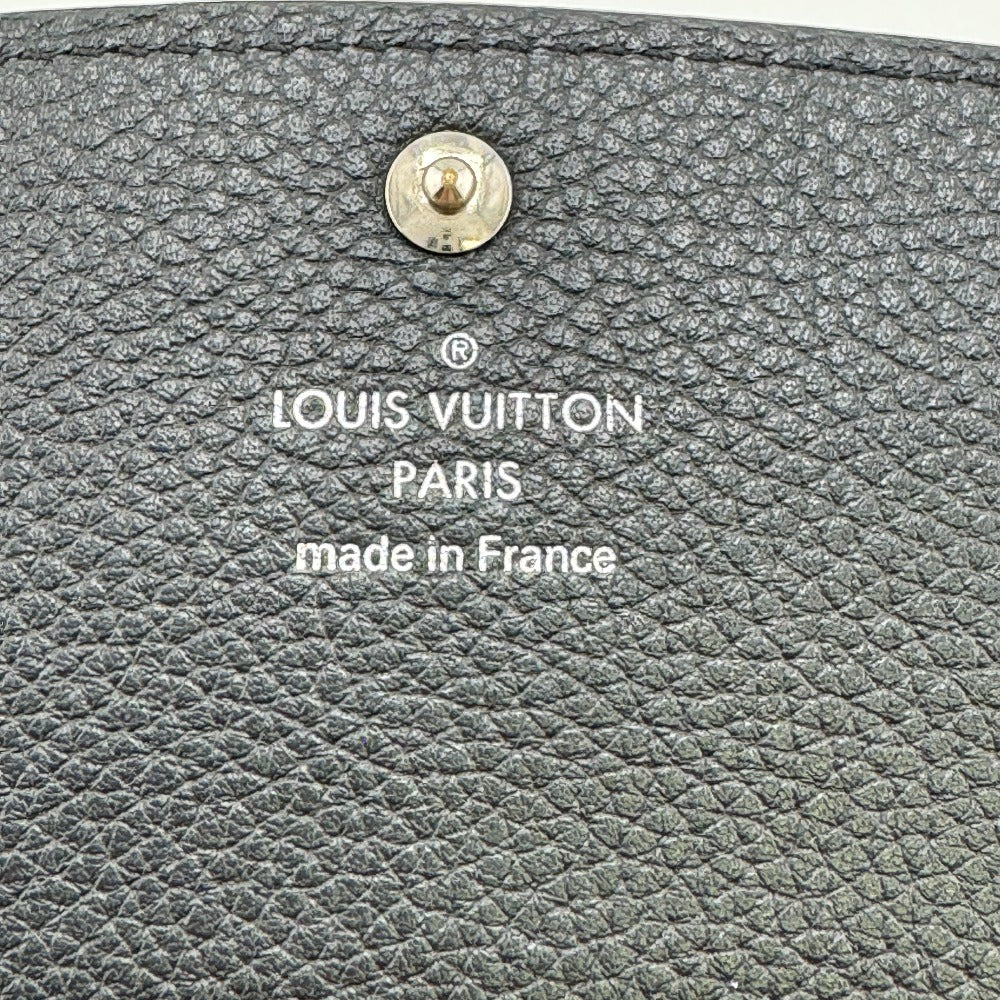 LOUIS VUITTON Long Wallet Purse Mahina, Leather black Monogram Mahina Portefeuille Iris