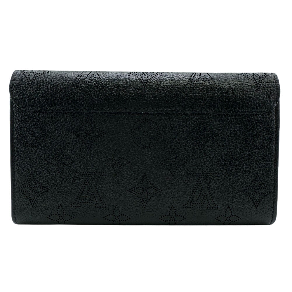 LOUIS VUITTON Long Wallet Purse Mahina, Leather black Monogram Mahina Portefeuille Iris