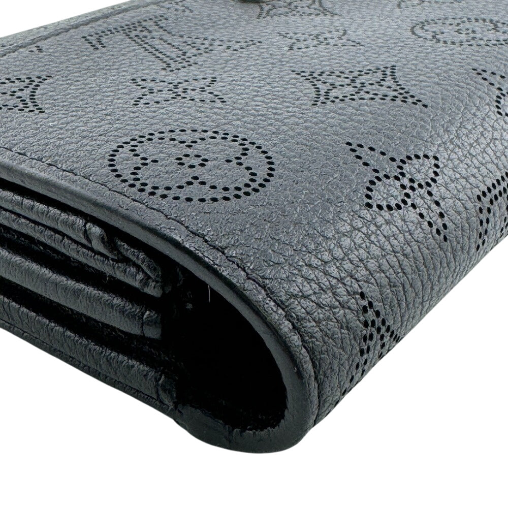 LOUIS VUITTON Long Wallet Purse Mahina, Leather black Monogram Mahina Portefeuille Iris