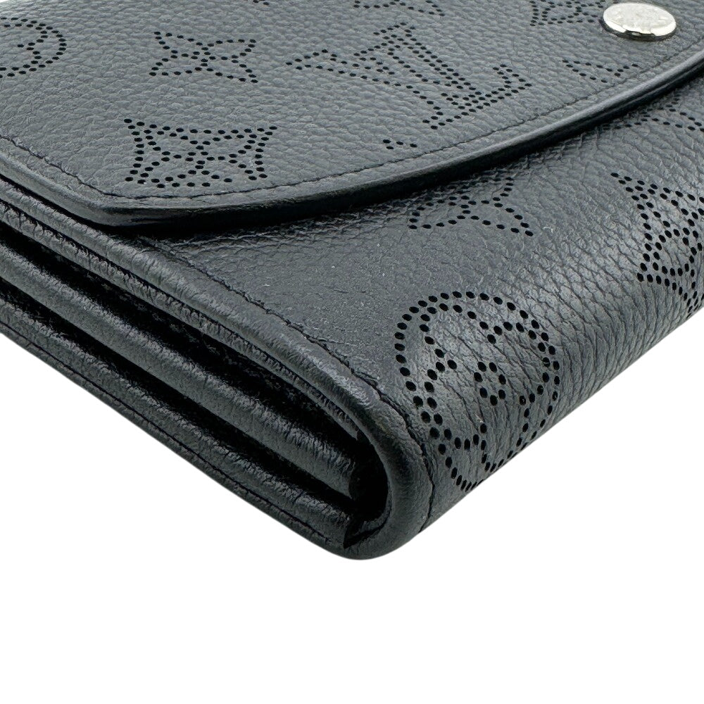 LOUIS VUITTON Long Wallet Purse Mahina, Leather black Monogram Mahina Portefeuille Iris