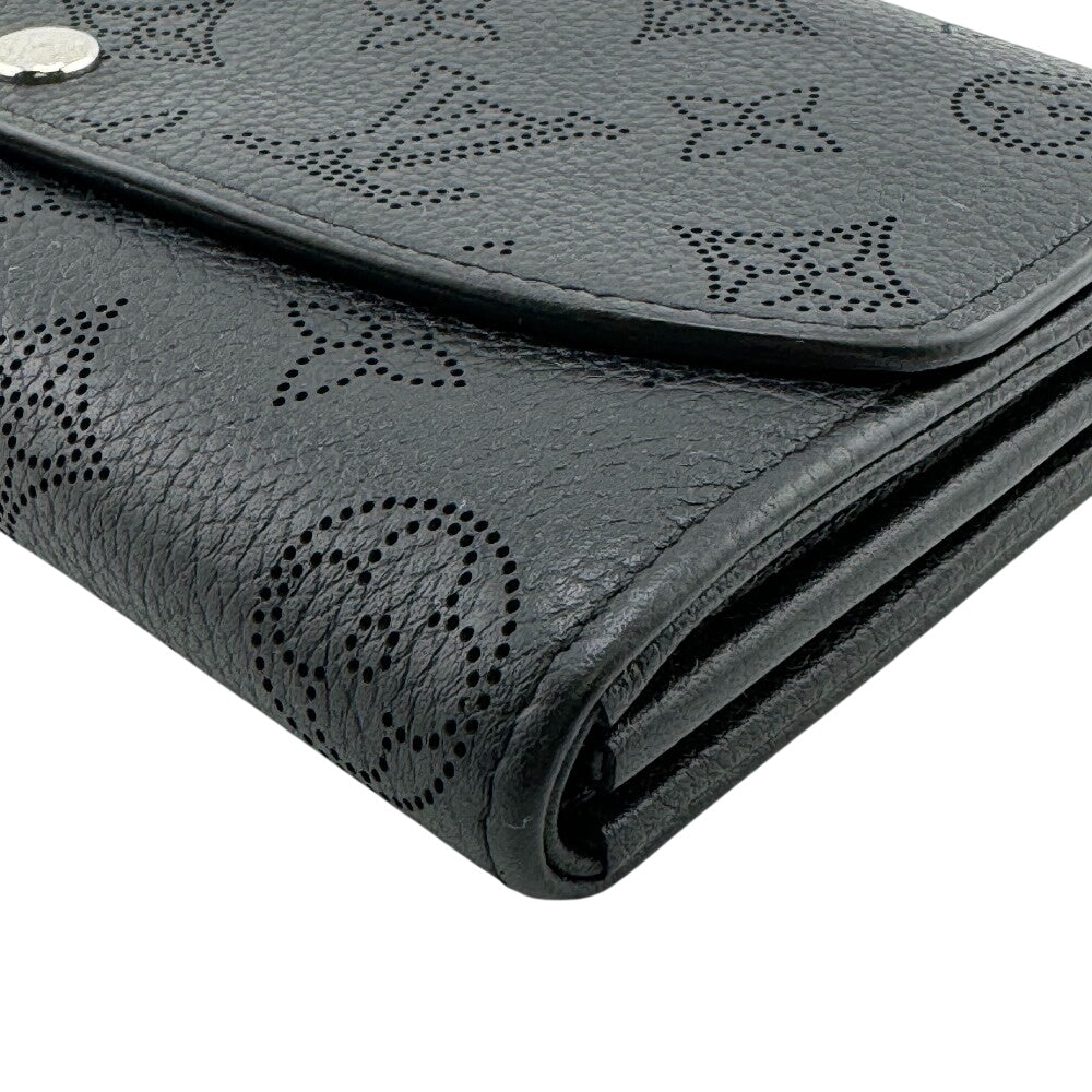 LOUIS VUITTON Long Wallet Purse Mahina, Leather black Monogram Mahina Portefeuille Iris