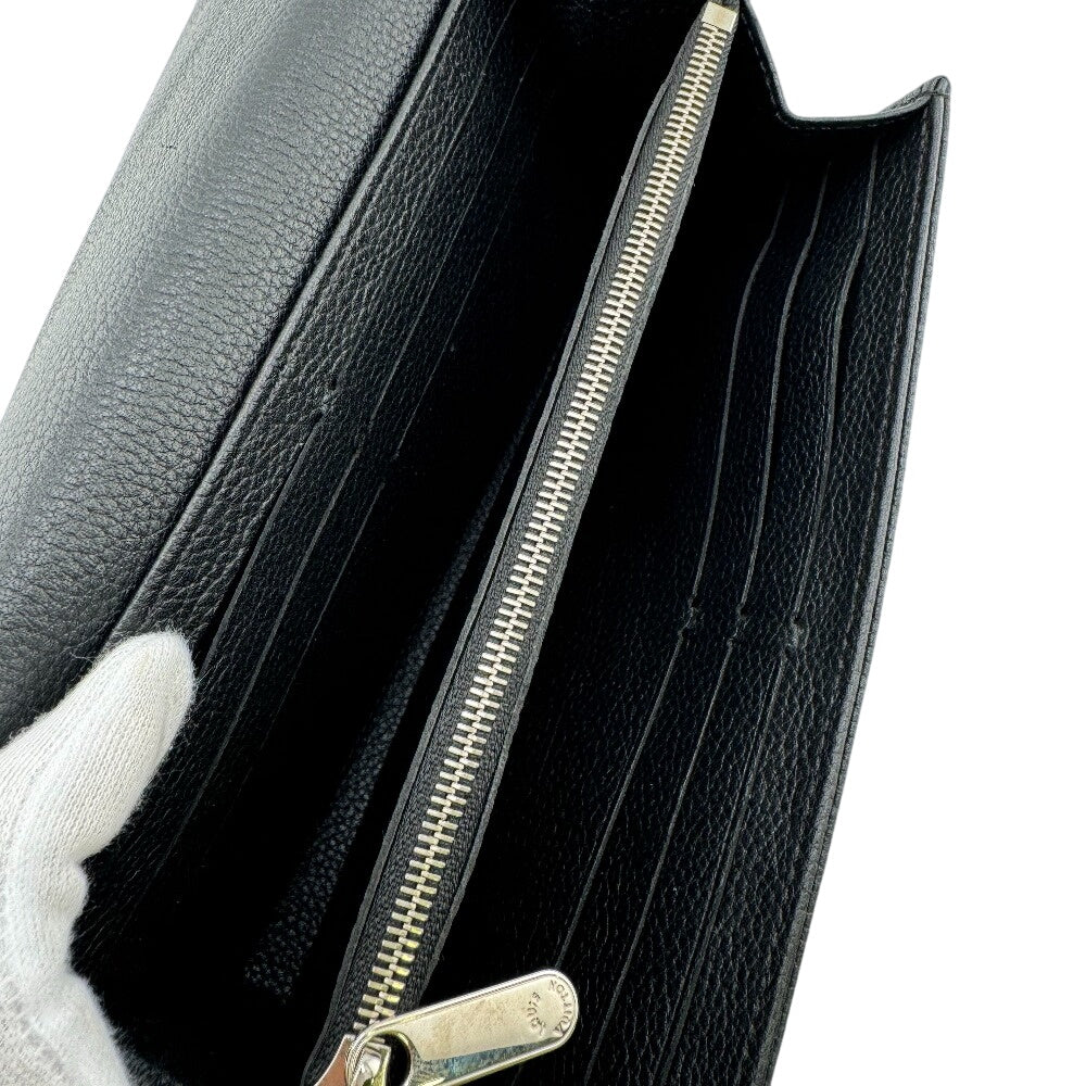 LOUIS VUITTON Long Wallet Purse Mahina, Leather black Monogram Mahina Portefeuille Iris