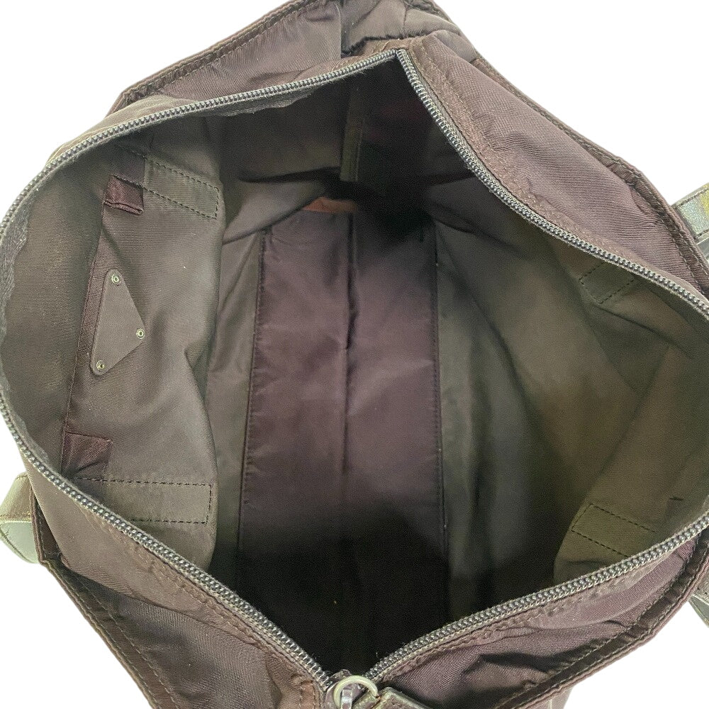 PRADA Tote Bag Nylon, Leather wine-red Triangle logo