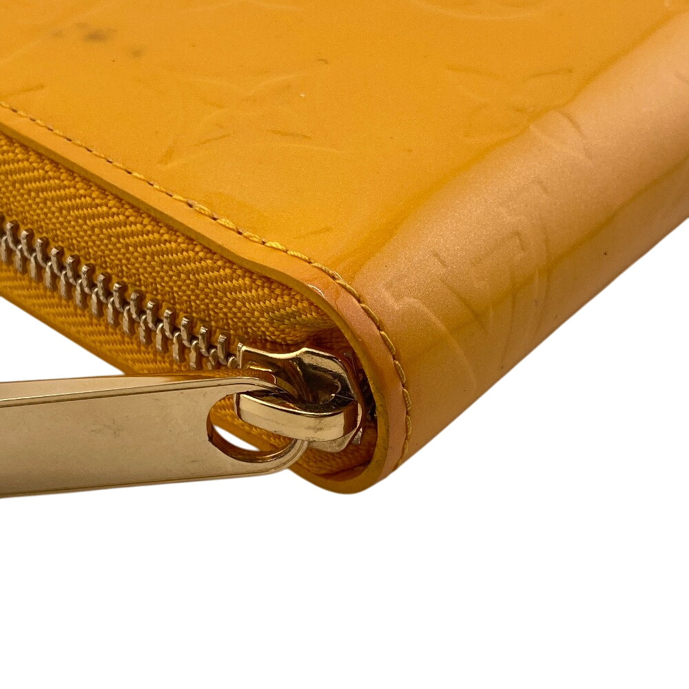 LOUIS VUITTON Long Wallet Purse M91733 Vernis yellow Monogram Vernis Zippy wallet
