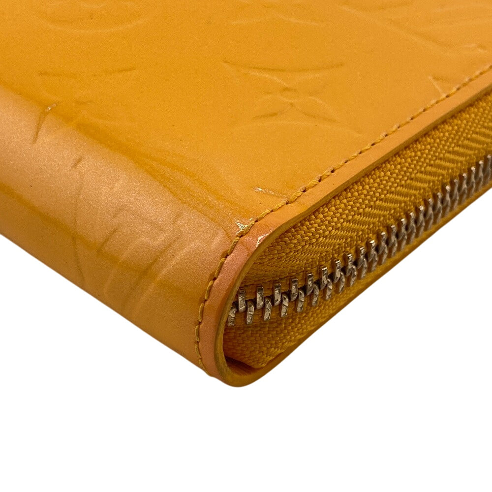 LOUIS VUITTON Long Wallet Purse M91733 Vernis yellow Monogram Vernis Zippy wallet