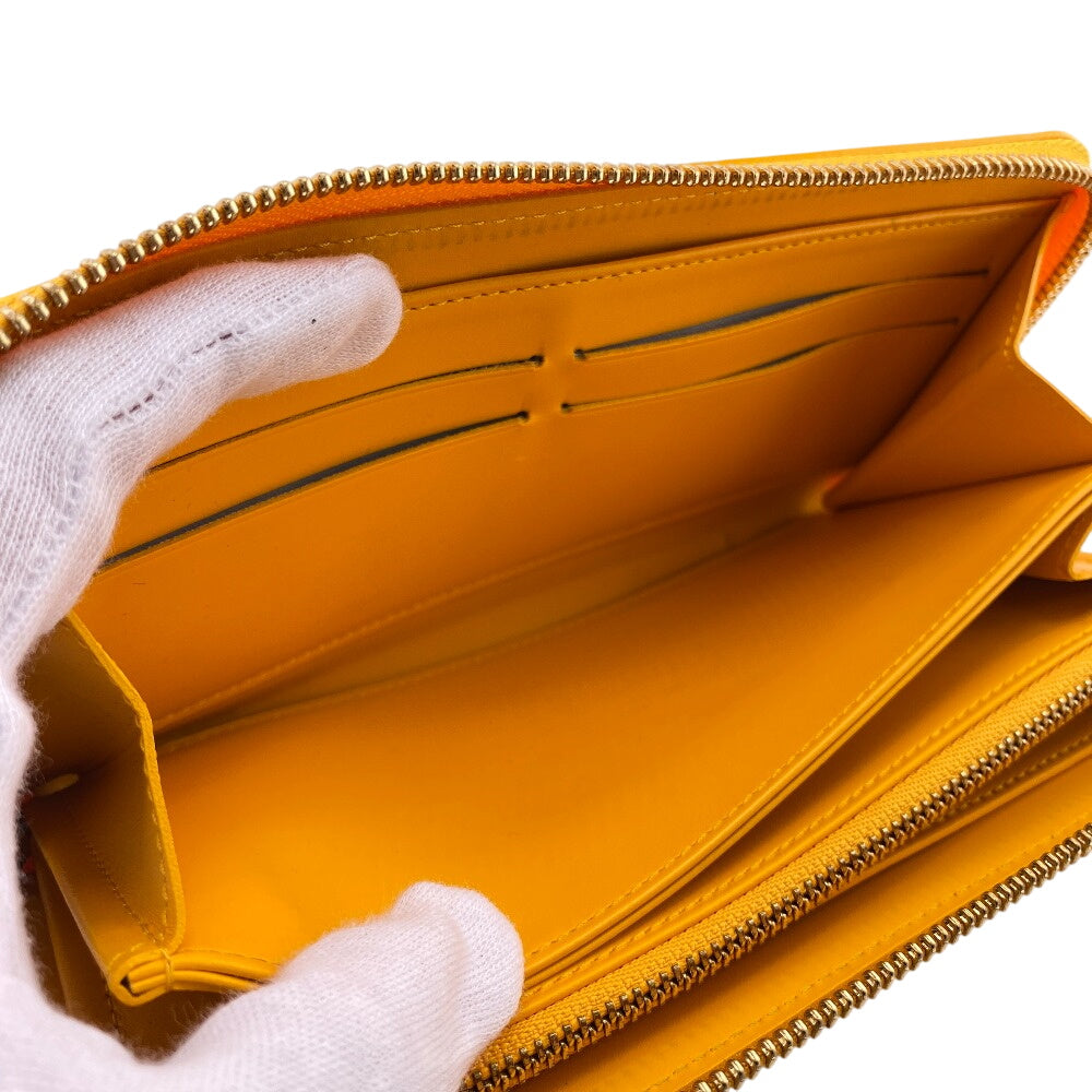LOUIS VUITTON Long Wallet Purse M91733 Vernis yellow Monogram Vernis Zippy wallet