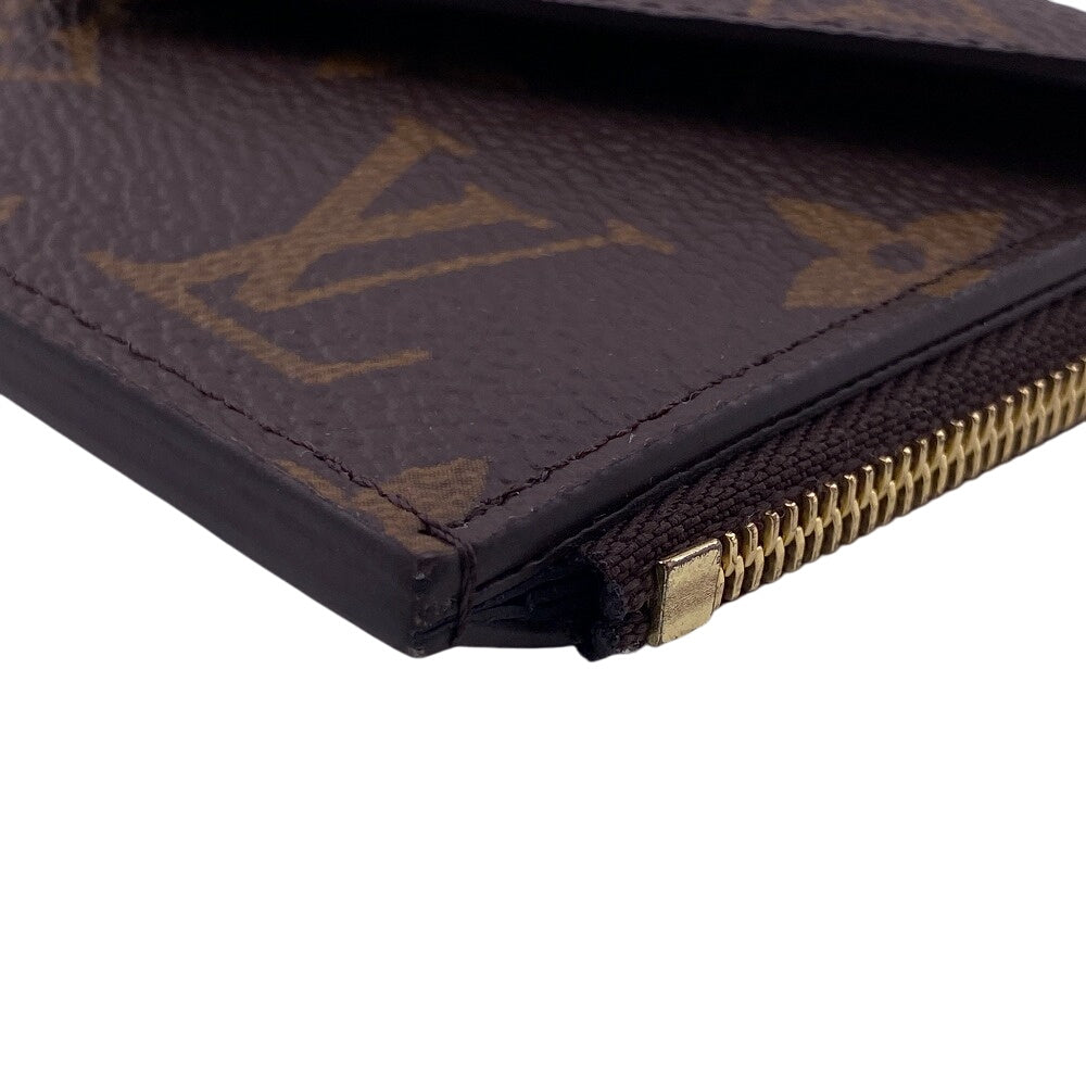 LOUIS VUITTON Coin case leather Brown Monogram Porte Cartes Recto Verso