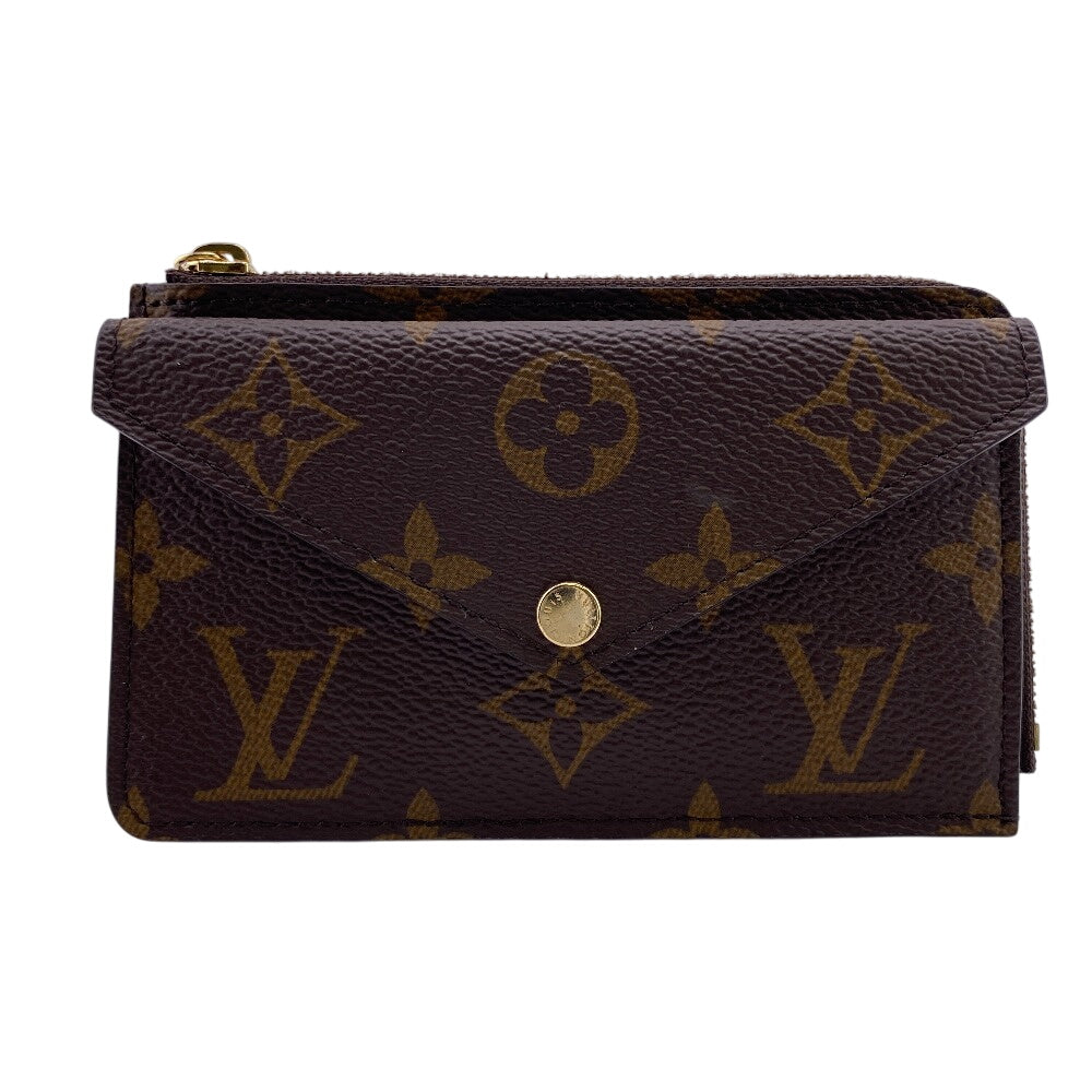 LOUIS VUITTON Coin case leather Brown Monogram Porte Cartes Recto Verso