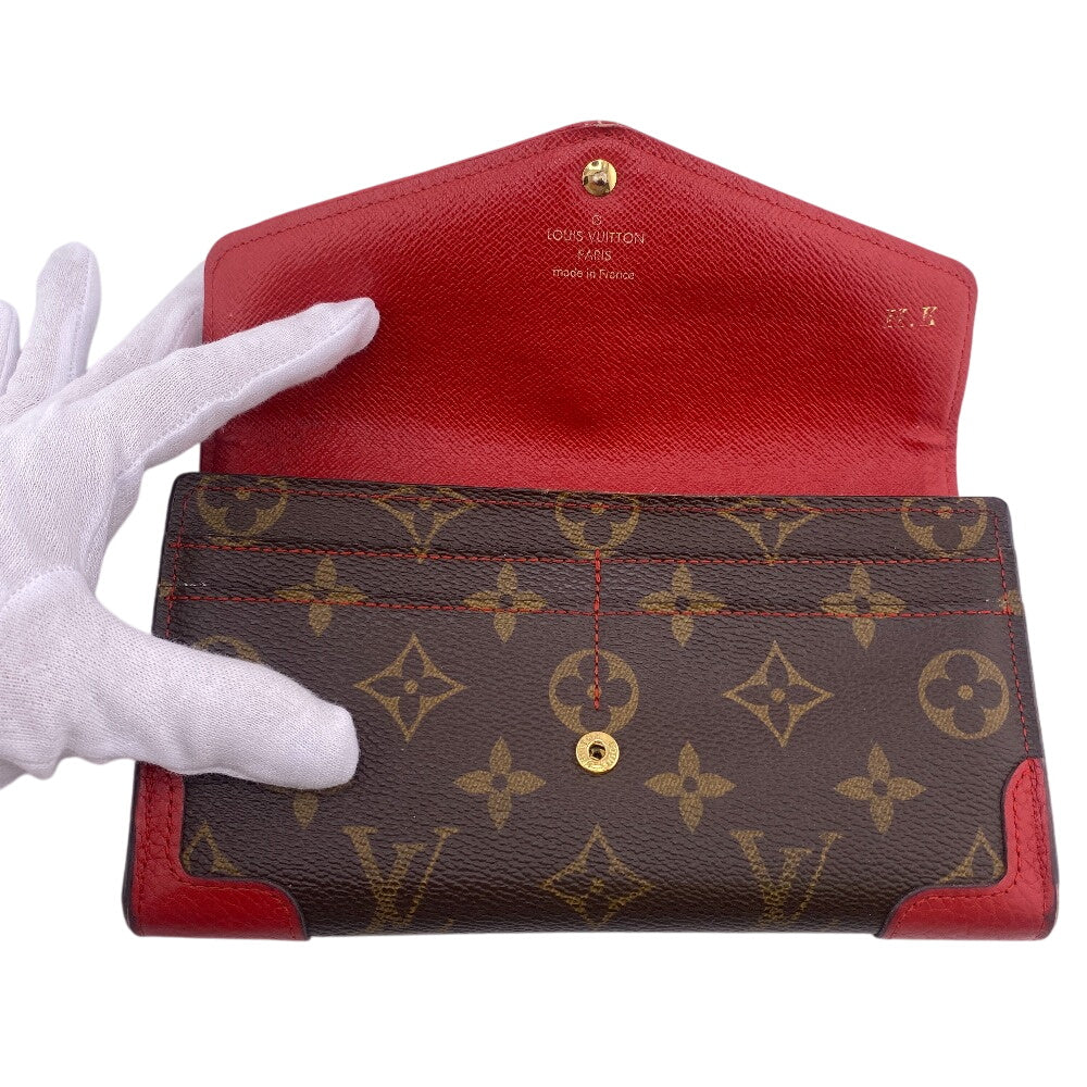 LOUIS VUITTON Long Wallet Purse M61184 leather Brown Monogram Sarah Retiro