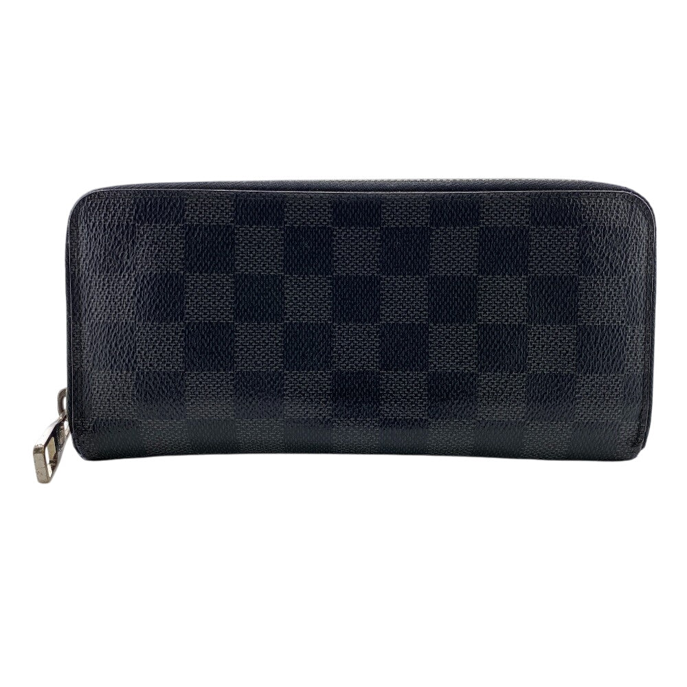 LOUIS VUITTON Long Wallet Purse N63095 leather black Damier Graphite Zippy Wallet Vertical
