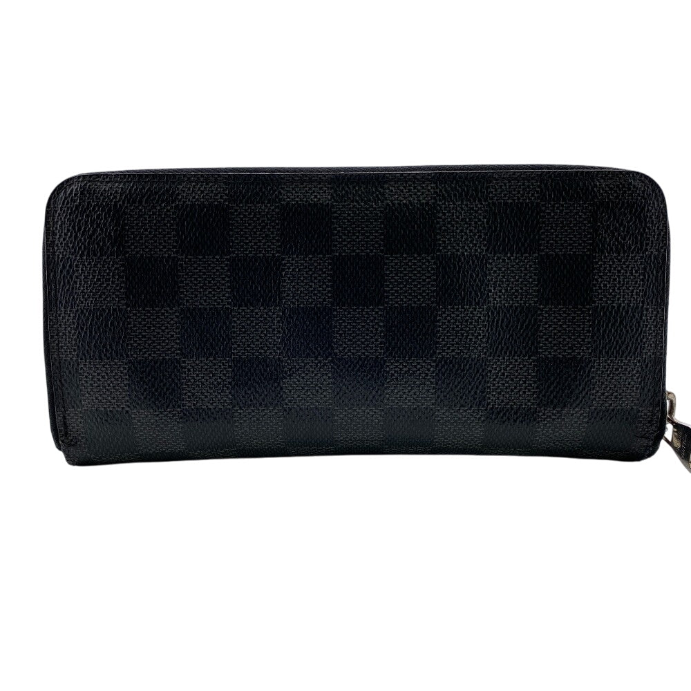 LOUIS VUITTON Long Wallet Purse N63095 leather black Damier Graphite Zippy Wallet Vertical