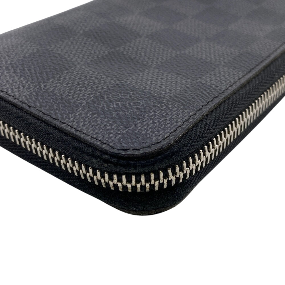 LOUIS VUITTON Long Wallet Purse N63095 leather black Damier Graphite Zippy Wallet Vertical