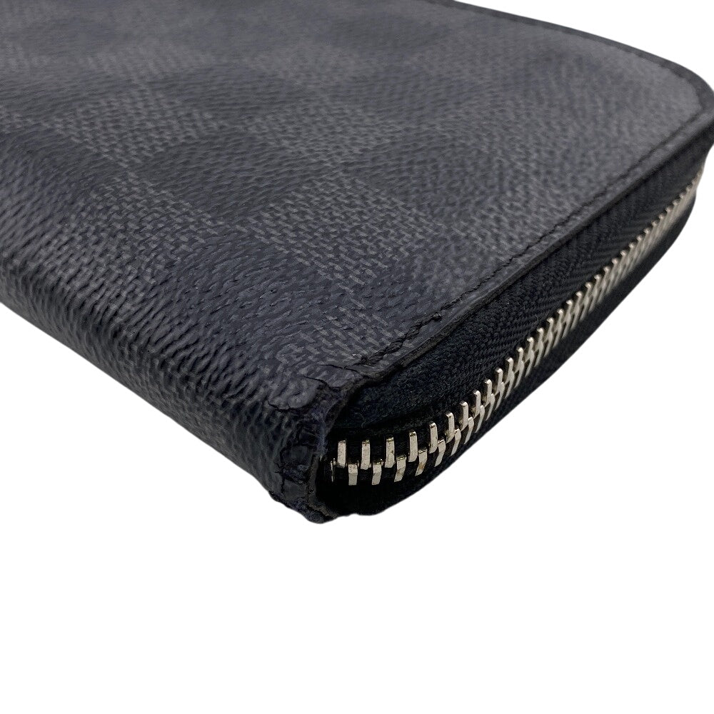 LOUIS VUITTON Long Wallet Purse N63095 leather black Damier Graphite Zippy Wallet Vertical