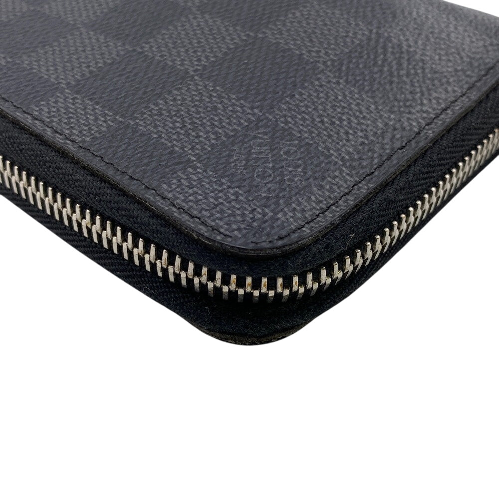 LOUIS VUITTON Long Wallet Purse N63095 leather black Damier Graphite Zippy Wallet Vertical