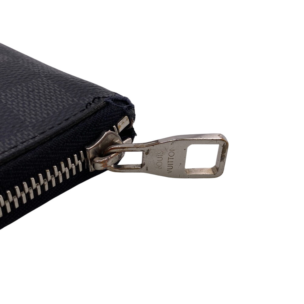 LOUIS VUITTON Long Wallet Purse N63095 leather black Damier Graphite Zippy Wallet Vertical